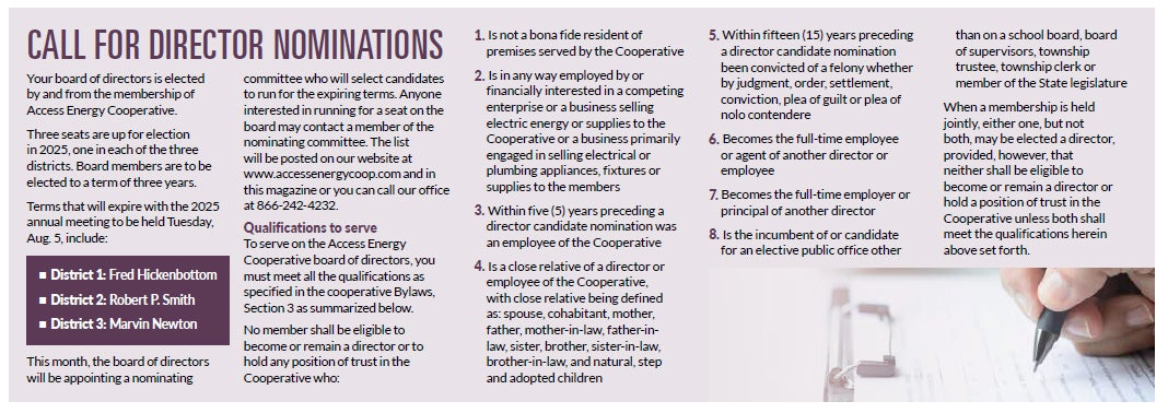 nominations for board candidates