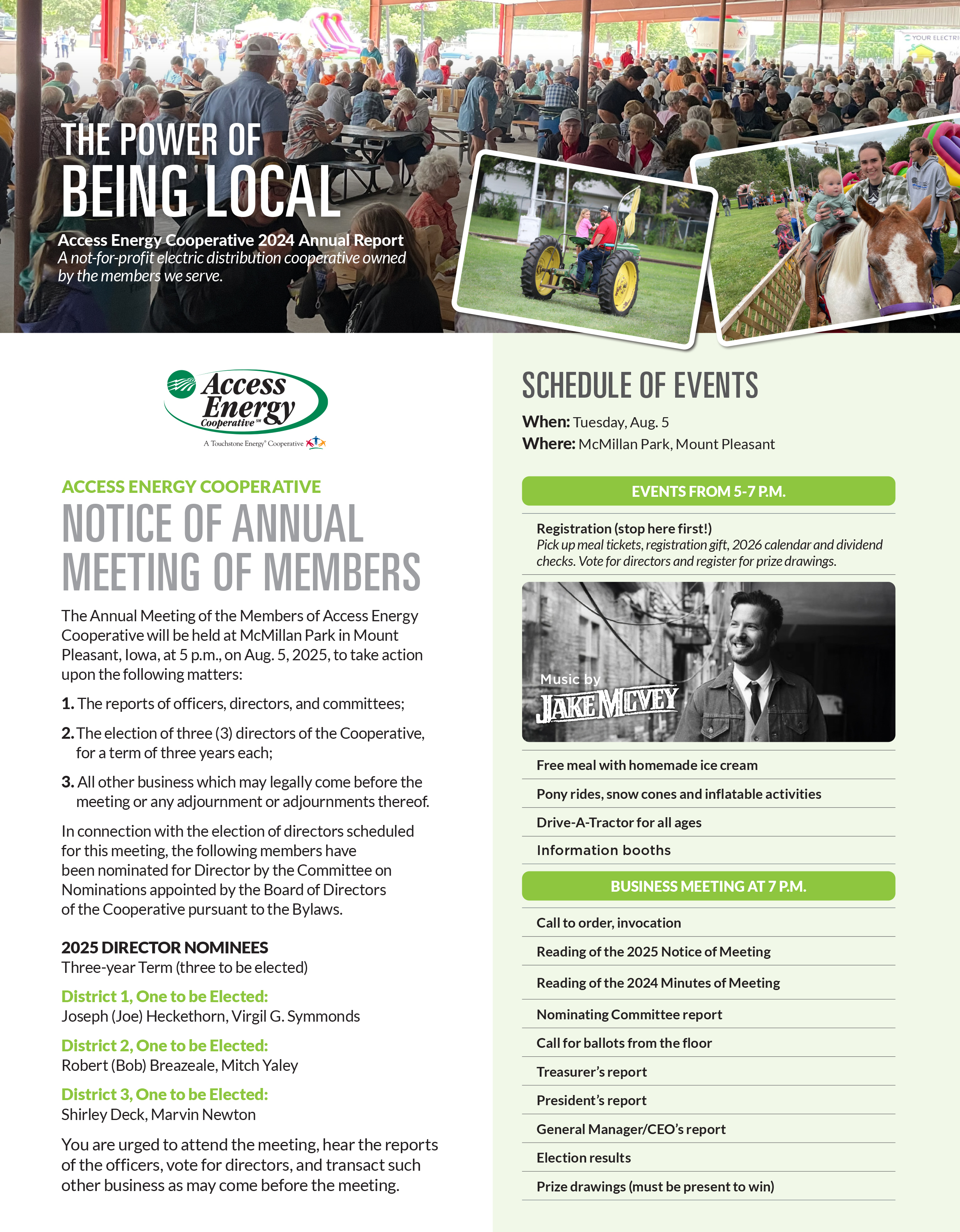 Annual Meeting Schedule