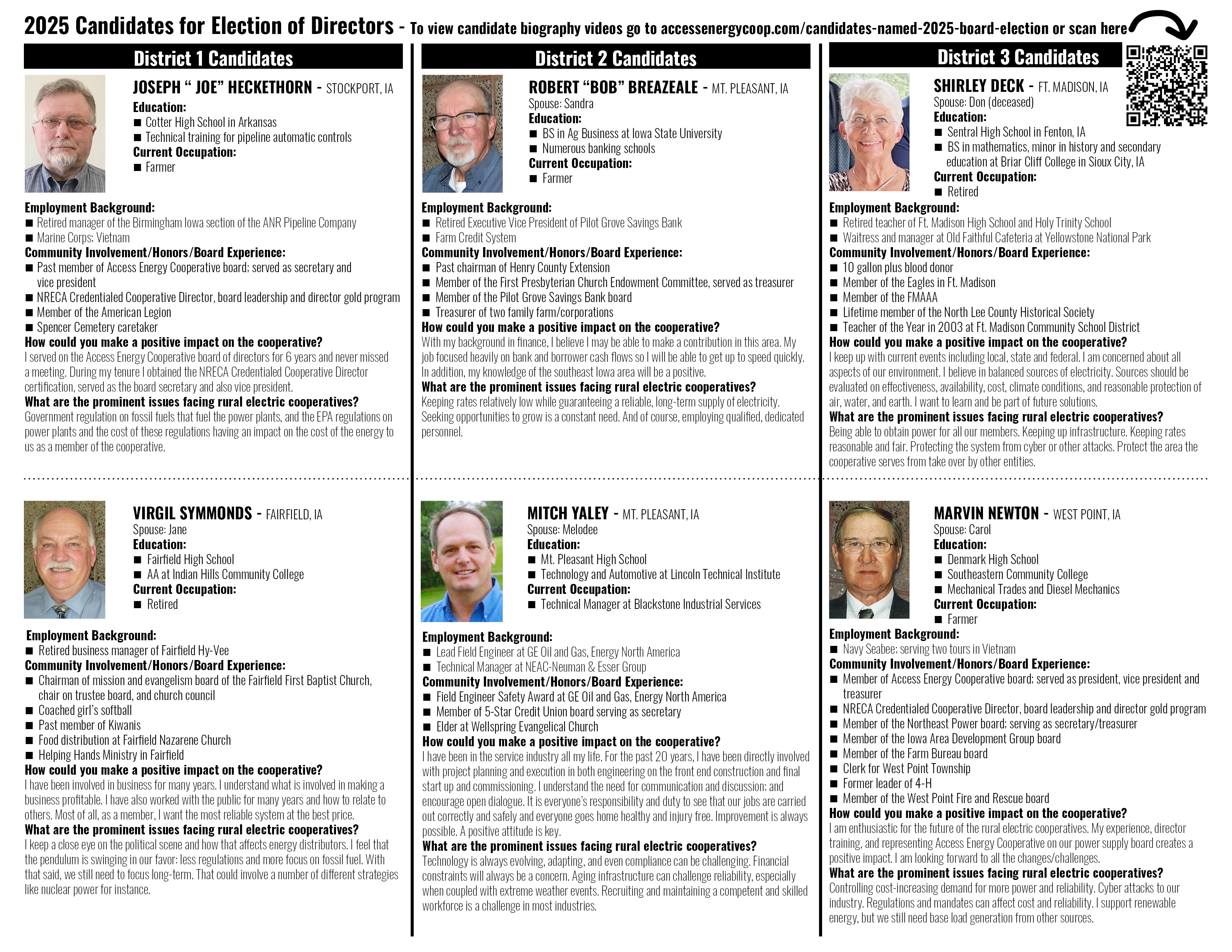 2025 Candidate Bios