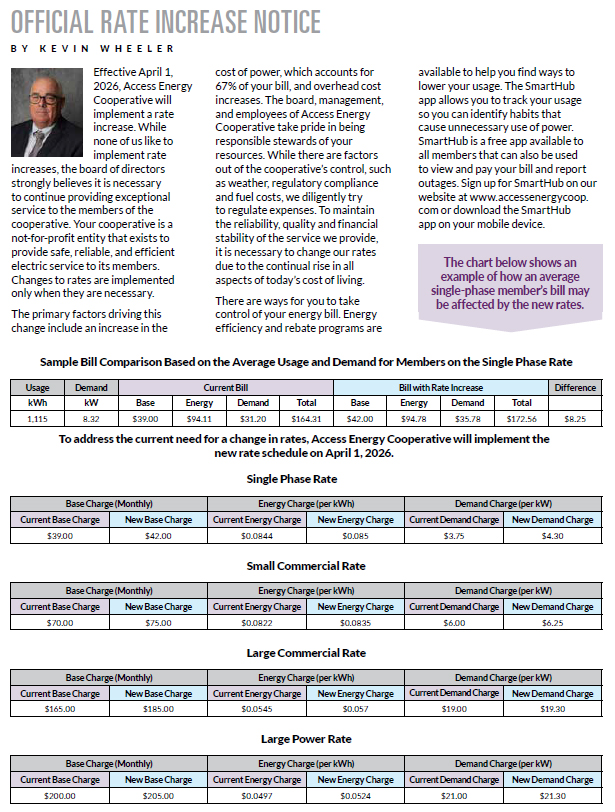 2026 Rate Increase Notice