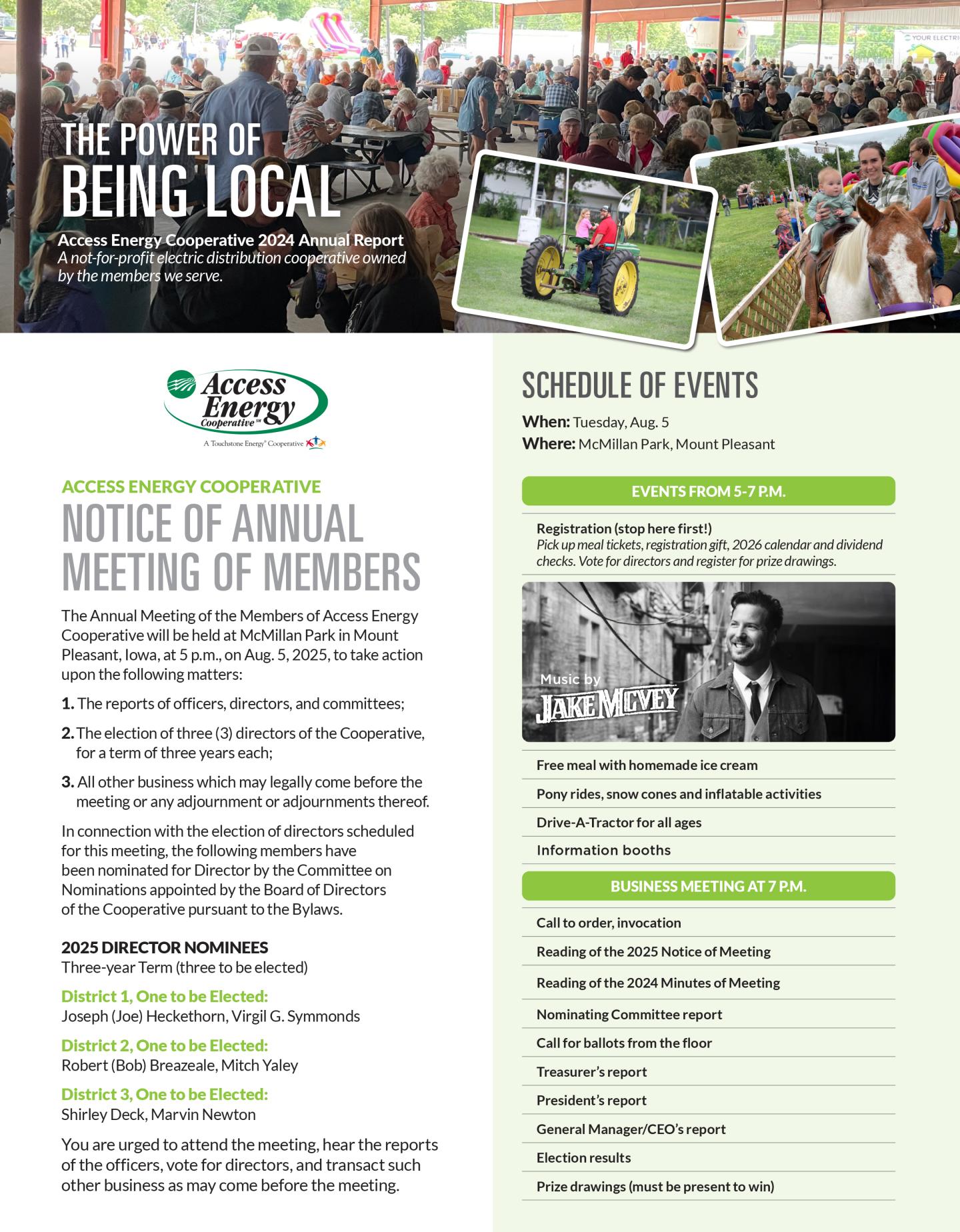 Annual Meeting Schedule